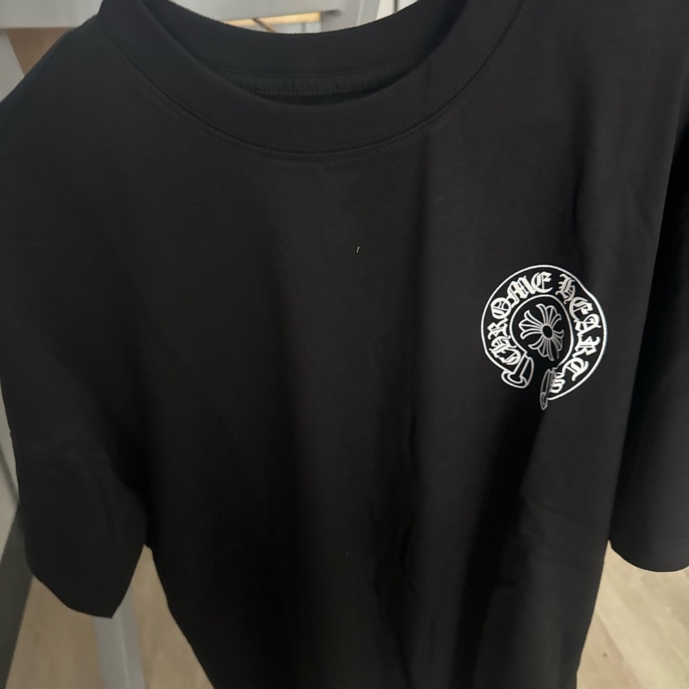 Chrome Hearts Black Tee with White Logo